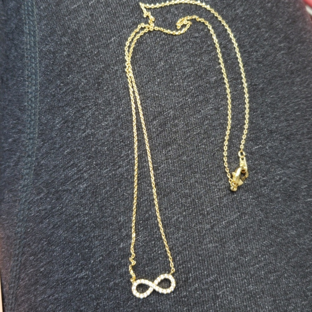 Infinity faux gold necklace